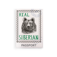 Обложка на паспорт  "Реальные сибиряки. Медведь"